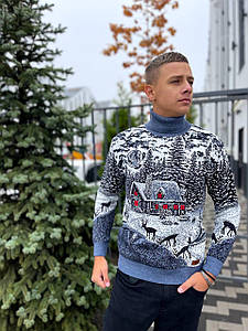 Новорічний светр "Будиночок" з горлом