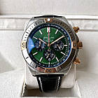 Breitling Chronomat Green ААА чоловічий наручний годинник із хронографом на шкіряному ремінці та календарем, фото 2