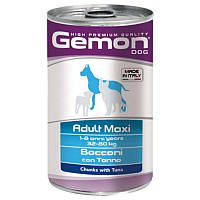 Gemon консерва для взрослых собак крупных пород, кусочки в желе, тунец, 1250г