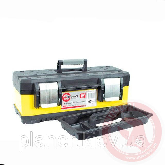 Ящик для інструментів із металевими замками, 18" 462x212x177 мм INTERTOOL BX-2018, фото 1