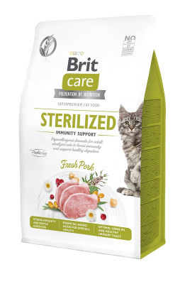 Brit care GF Sterilized Immunity Support Сухий корм зі свининою для стерилізованих кішок 2 кг