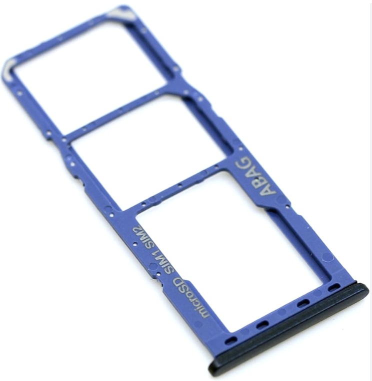 Тримач (лоток) Sim-карти та карти пам'яті для Samsung A217F Galaxy A21s Dual Sim, синій, на дві Sim-карти