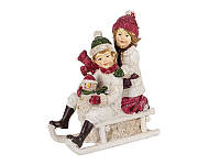 Статуэтка Lefard Christmas Kids на салазках 12х6 см Белый (AL186505) PM, код: 7887598