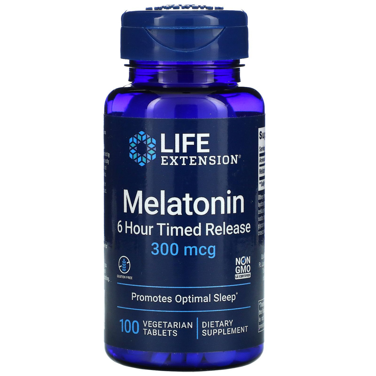 Мелатонин, Melatonin 6 Hour Timed Release, Life Extension, 300 мкг, 100 ...