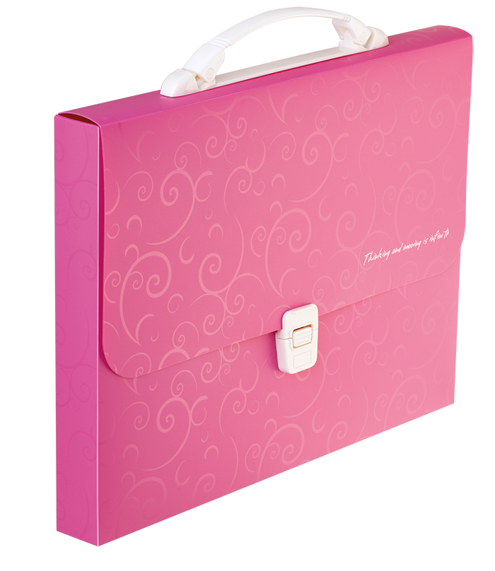 Портфель А4 1 відділення BUROMAX BAROCCO, рожевий, фото 1