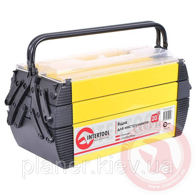 Ящик для інструменту 20", 5 секцій, 515x210x230 мм INTERTOOL BX-5020, фото 1