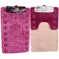 Набір рожевих килимків для ванної та туалетної кімнати CLASSIC 60*100см D.Brown Banyolin
