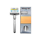 Бритва для гоління Т-подібний чоловічий із регулюванням гостроти леза з цинкового сплаву MINGSHI Shaver 2000S, фото 2