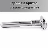 Бритва для гоління Т-подібний чоловічий із регулюванням гостроти леза з цинкового сплаву MINGSHI Shaver 2000S, фото 4
