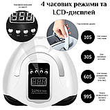 УФ ЛЕД-лампа SUN X11 MAX для манікюру/ нігтів/гель лаку настільна 280W 66 LEDS білий чорний (GS-107416), фото 3
