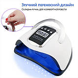 УФ ЛЕД-лампа SUN X11 MAX для манікюру/ нігтів/гель лаку настільна 280W 66 LEDS білий чорний (GS-107416), фото 9