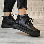 Жіночі шкіряні зимові високі кросівки на хутрі, фото 3