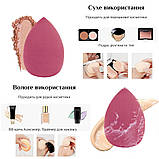 Спонж для макіяжу набір 8 шт. у коробці Sponge Egg рожевий (GS-106704), фото 3