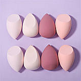 Спонж для макіяжу набір 8 шт. у коробці Sponge Egg рожевий (GS-106704), фото 9