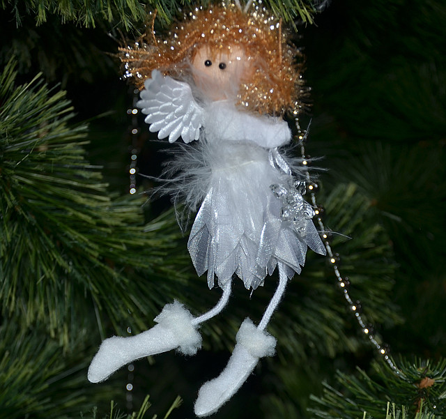 Новорічні прикраси Ангелочок "зірочки" в чобітках маленький 0252