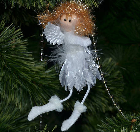 Новорічні прикраси Ангелочок "зірочки" в чобітках маленький 0252, фото 1