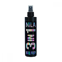 Nila nail Prep 3 в 1, Знежирювач, дегідратація, зняття липкого шару, 250 мл