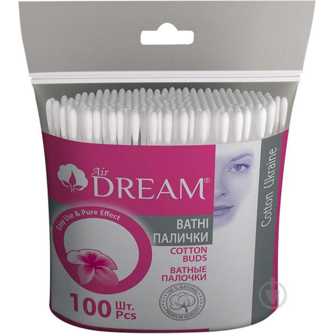Ватні палички Air Dream 100 шт./уп. ZIP-пакет (4820194350288)
