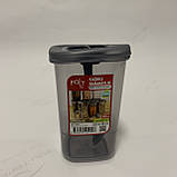 Ємність для спецій із ложечкою Peggi 450 мл сіра 12 х 8,5 х 8,5 см, фото 5