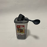 Ємність для спецій із ложечкою Peggi 450 мл сіра 12 х 8,5 х 8,5 см, фото 3