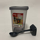 Ємність для спецій із ложечкою Peggi 450 мл сіра 12 х 8,5 х 8,5 см, фото 4