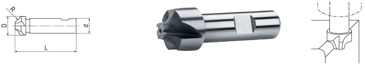 Фреза профільна квадронта HSS Co8 DIN 6518 O 21,0 x 6,5 мм
