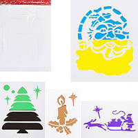 Від 3 шт. Набір новорічних трафаретів, 8 аркушів А3 6106-20/42  купити дешево оптом в інтернет-магазині