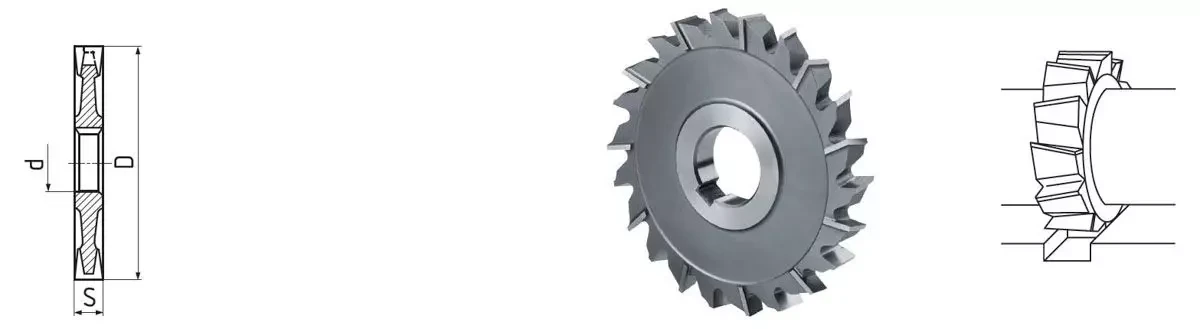 Дискова фреза HSS Co5 DIN 885A O 100 x 14 x 32, з дрібними зубцями, фото 1