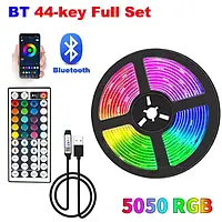 Светодиодная LED лента RGB 5050 влагостойкая с пультом управлением. Комплект 5 метров 16 цветов от USB