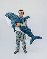 Плюшева игрушка Акула ИКЕА 140см, детская игрушка-подушка БЛОХЕЙ, Синяя