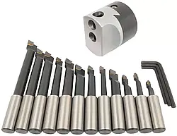 Універсальна токарно-рожева головка 10-125 мм вмик. Асортимент рослинних оправ 9 шт. для рослинних