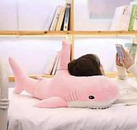 Большая Мягкая игрушка Акула ИКЕА 100 см оригинал, 2в1 игрушка-подушка, Акула розовая Ikea
