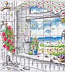 Набір для вишивання за нанесеною на канву схемою  "The scenery out of the window". AIDA 14CT printed, 32*26 см, фото 4