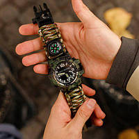 Мужские наручные часы с компасом Hemsut Military, водостойкие, тактические, противоударные,военные часы