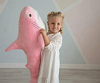 Мягкая игрушка акула из Икеа Розовая 100 см, Большая игрушка подушка Акула, оригинал