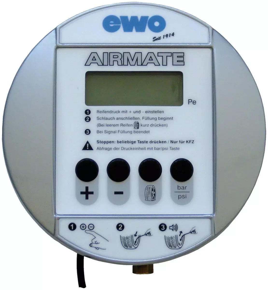 Цифровий насос для підкачування шин, схвалений Airmate, для легкових автомобілів, макс. 5,5 барів (включно з платою за, фото 1