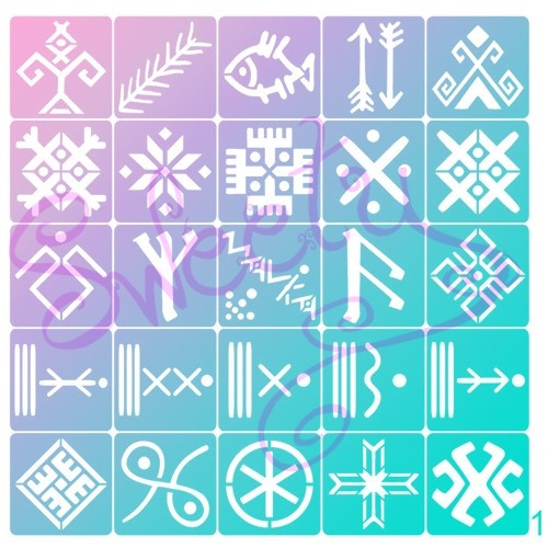 Трафарети Мавка клейові 25 шт. для Блиск і Біоту 6х6 см, фото 1