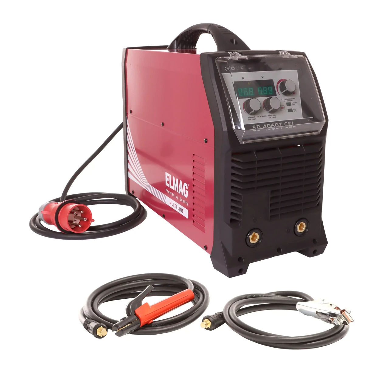 Електродний зварювальний інвертор SD 4060T CEL «Multi Line», вмик. Кабель заземлення завдовжки 3 м 50 мм2 і кабель, фото 1