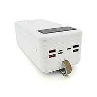 Powerbank TX-60 60000mAh, кабеля USB: Micro, Lighting, Type-C, White/Black, (1250g), Blister