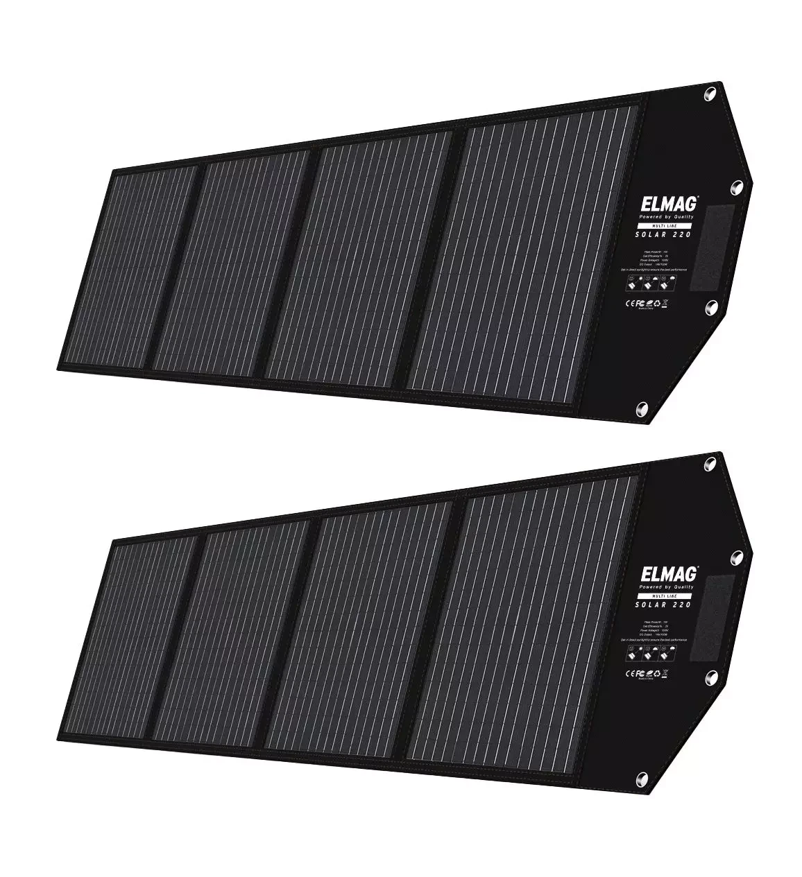 Складана сонячна панель SOLAR 220 DUO — монокристалічна 18 В постійного струму, 2x220 Вт