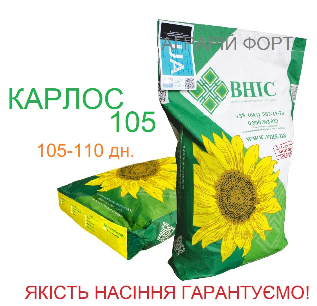 Карлос 105 Якісне насіння соняшнику ВНІС. Посівмат соняшнику екстра