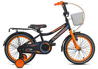 Детский Велосипед Rocky Crosser-13 с корзинкой и доп. колесиками 4503 18, Помаранчевий