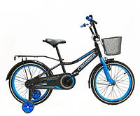Детский Велосипед Rocky Crosser-13 с корзинкой и доп. колесиками 4503 Синій, 12