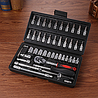 Набір інструментів 46 предметів + кейс / Набір ключів торцевих для авто / Ключі автомобільні, фото 2