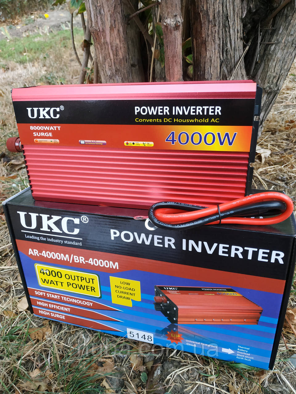 Перетворювач автоінвертор Ukc 24V-220V AR 4000W з функції плавного пуску Usb, фото 1