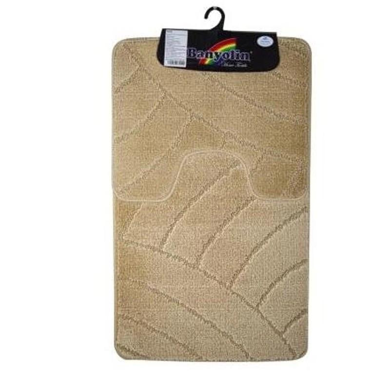 Набір бежевих килимків для ванної та туалетної кімнати CLASSIC 60*100см Stone 197 Banyolin