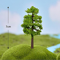 Декоративные деревья маленькие от 6см до 7см для флорариума, мини-сада, минкроланшафта, диорам, моделизма Темно-зеленое