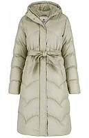 Женская куртка зимняя - удлиненная с поясом, стеганая Volcano L