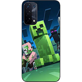 Силіконовий чохол Case для Oppo A74 5G з картинкою Зелений крипер