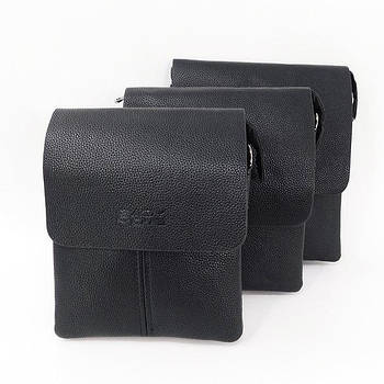 Чоловіча сумка з клапаном та довгим ремінцем 17*22 см зі штучної шкіри Cans